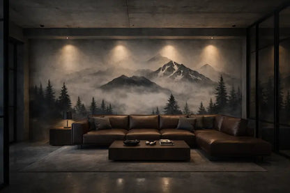 Canapé d’angle en cuir marron avec un design élégant et moderne.