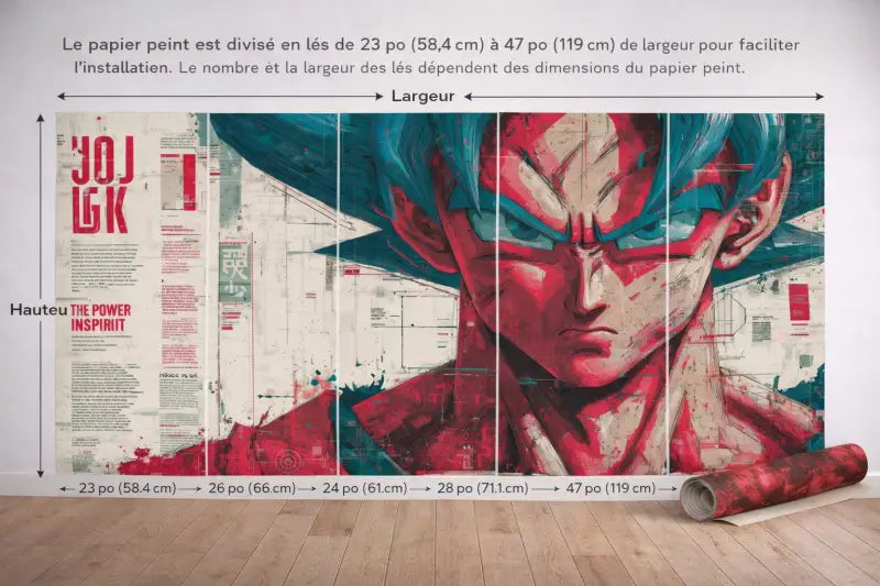 Papier Peint Panoramique Guerrier Saiyan Explosif | Mur d’Accent Gaming - PIXARA - papier peints