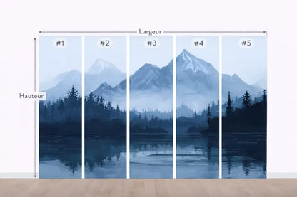 Papier Peint Panoramique Lac Alpin Bleu | Mur d’Accent Salon - PIXARA - papier peints