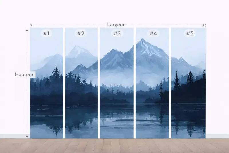 Papier Peint Panoramique Lac Alpin Bleu | Mur d’Accent Salon - PIXARA - papier peints
