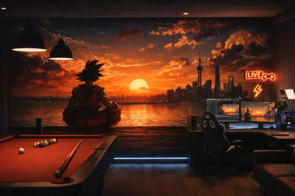 Papier Peint Panoramique Manga: Goku Contemplation - papier peints