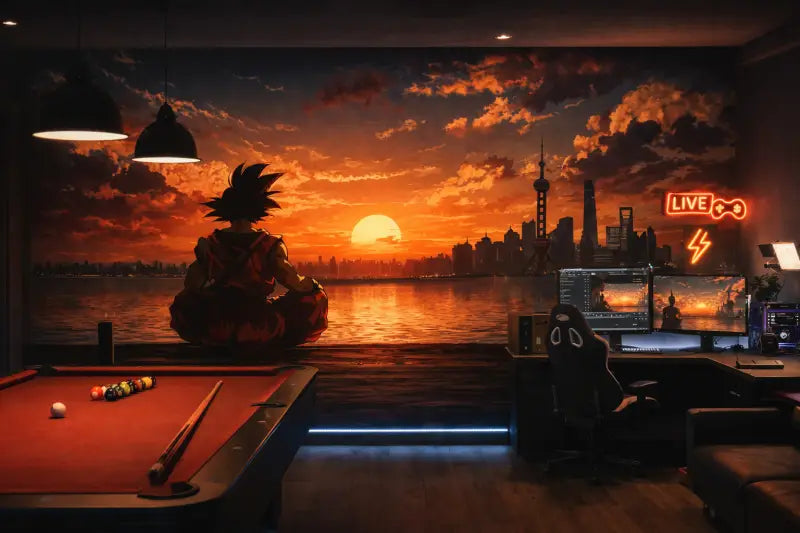 Papier Peint Panoramique Manga: Goku Contemplation - papier peints