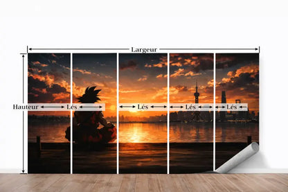 Papier Peint Panoramique Manga: Goku Contemplation - papier peints