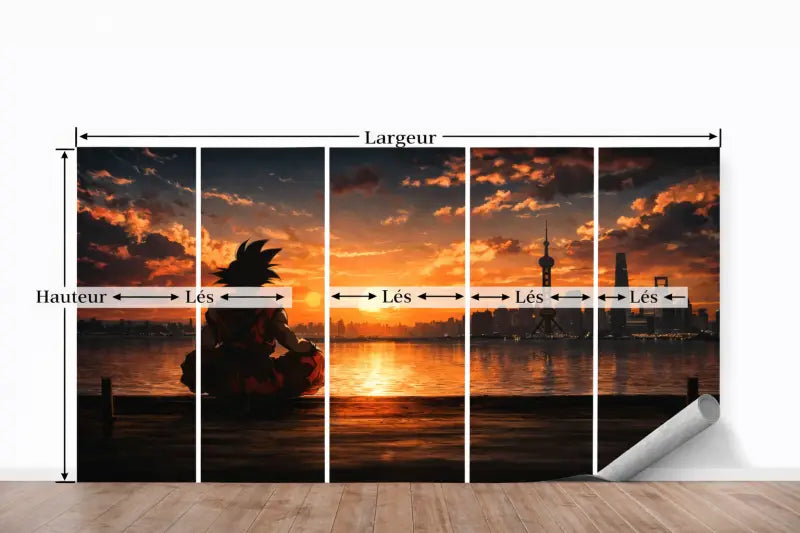 Papier Peint Panoramique Manga: Goku Contemplation - papier peints