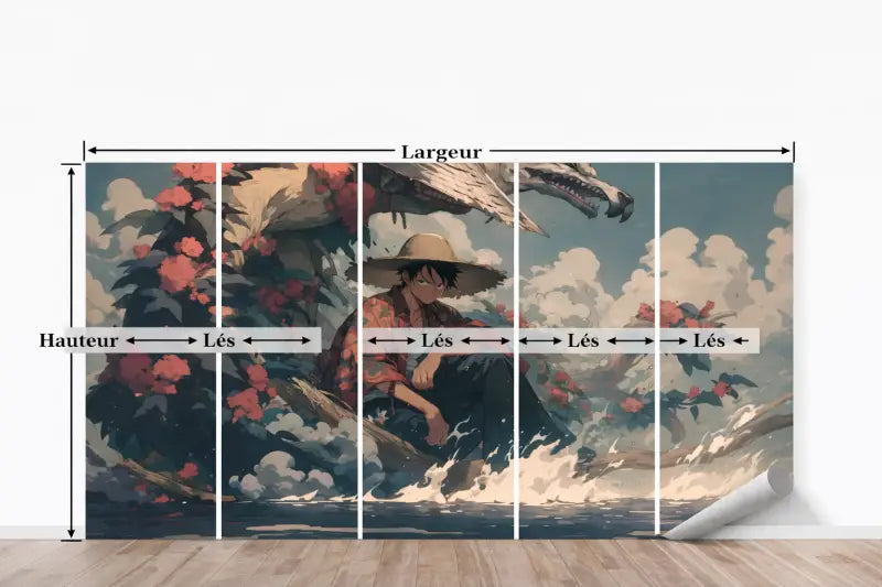 Papier Peint Panoramique Manga: Luffy & Dragon Spirit - papier peints