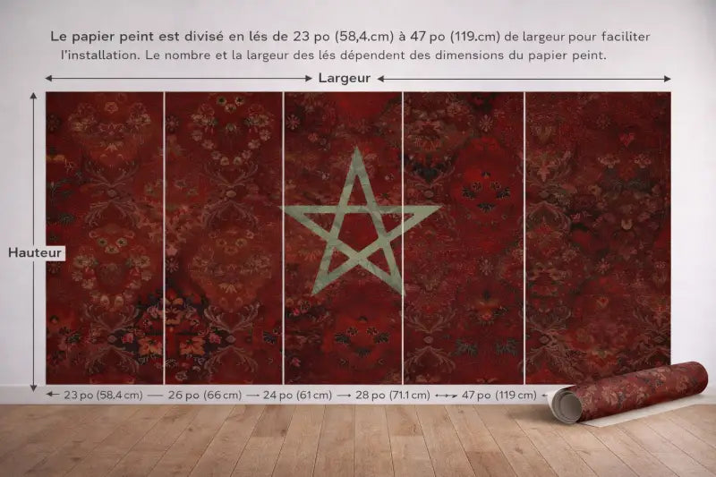 Papier Peint Panoramique Maroc Rouge Impérial | Mur d’Accent Marocain - PIXARA - papier peints