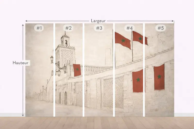 Papier Peint Panoramique Maroc Rouge | Mur d’Accent Salon - PIXARA - papier peints