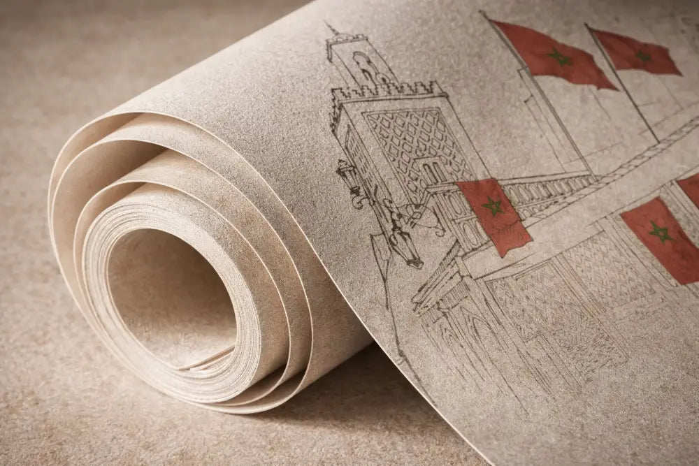 Papier Peint Panoramique Maroc Rouge Premium | Pixara