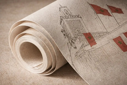 Papier Peint Panoramique Maroc Rouge Premium | Pixara