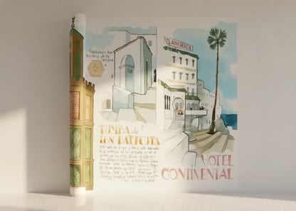 Papier Peint Panoramique Maroc – Tanger Aquarelle Ibn Battuta