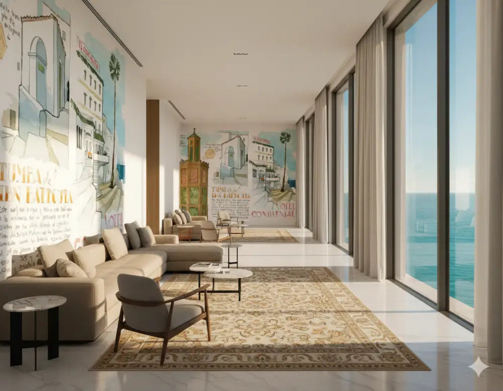 Papier Peint Panoramique Maroc – Tanger Aquarelle Ibn Battuta