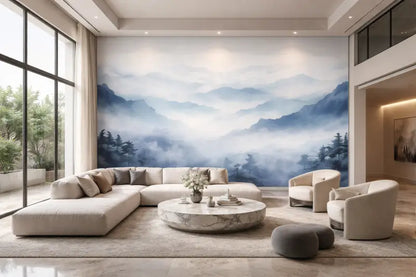 Canapé d’angle beige avec coussins doux et moelleux et un design minimaliste moderne.