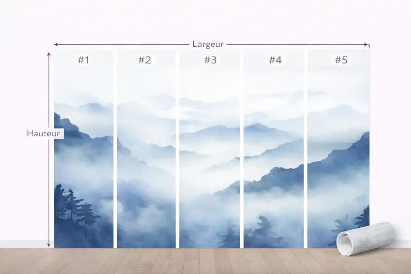 Papier Peint Panoramique Montagnes Brumeuses | Mur d’Accent Paysage - PIXARA - papier peints