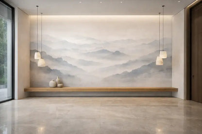 Un banc en bois minimaliste avec une finition lisse et claire, et des lignes épurées.