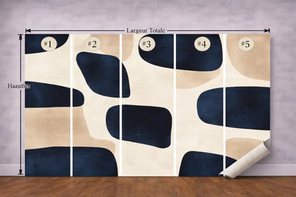 Papier Peint Panoramique Navy Profond | Mur d’Accent Moderne - PIXARA - papier peints
