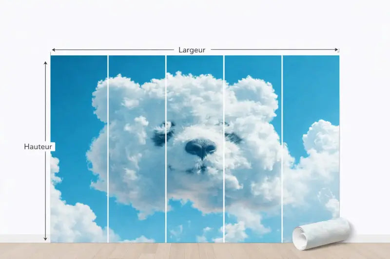 Papier Peint Panoramique Ours dans les Nuages | Mur d’Accent Artistique - PIXARA - papier peints