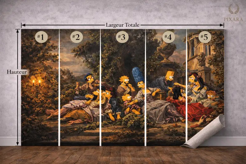 Papier Peint Panoramique Simpson Art | Mur d’Accent Pop Culture - PIXARA - papier peints