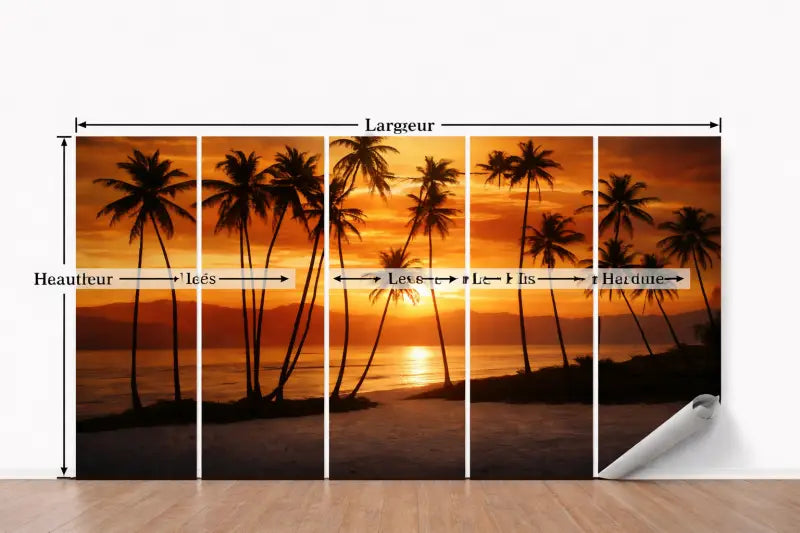 Papier Peint Panoramique Tropique: Paradise Sunset - papier peints