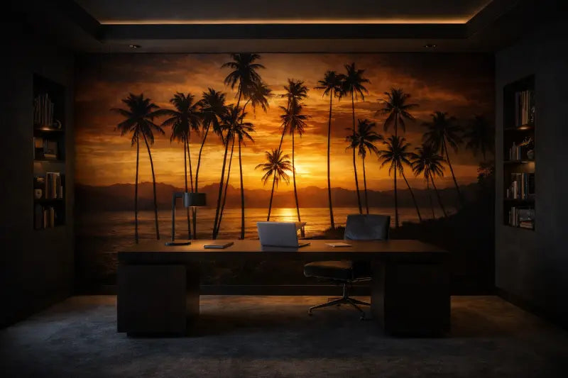 Papier Peint Panoramique Tropique: Paradise Sunset - papier peints