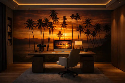 Papier Peint Panoramique Tropique: Paradise Sunset - papier peints