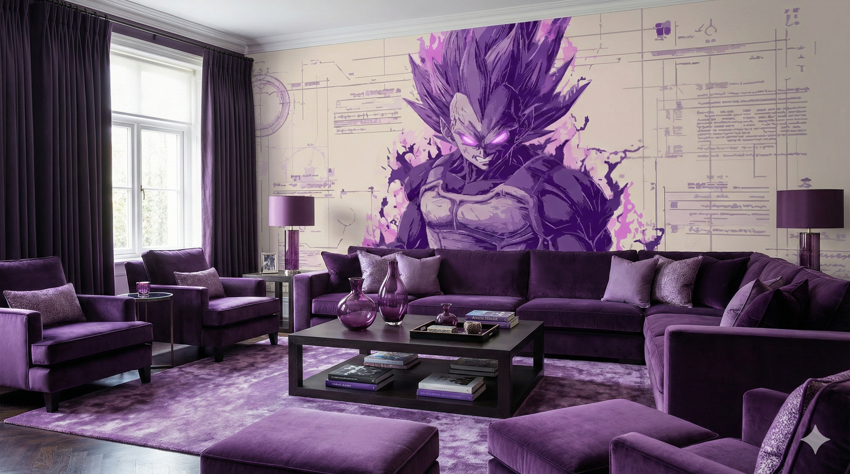 Papier Peint Panoramique Vegeta Dragon Ball Z – Décoration Murale Grand Format Pré-encollée - papier peints