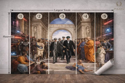 Papier Peint Panoramique Zen: Soleil Rouge & Barque - papier peints