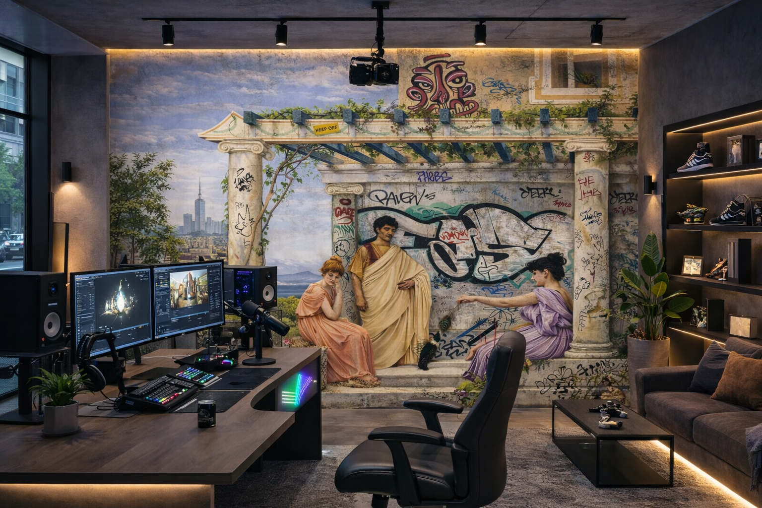 Chaise de bureau ergonomique noire avec dossier haut et accoudoirs